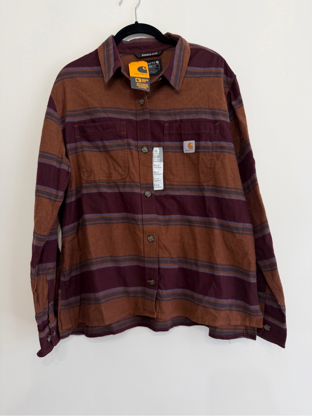 NWT Carhartt Women's Plaid Flannel Shirt/Jacket - Brown & Burgundy